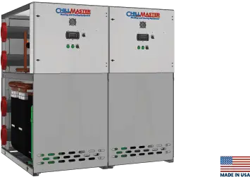 Render Image of ChillMaster® Heat Recovery Modular Chiller with 'Made In USA' label