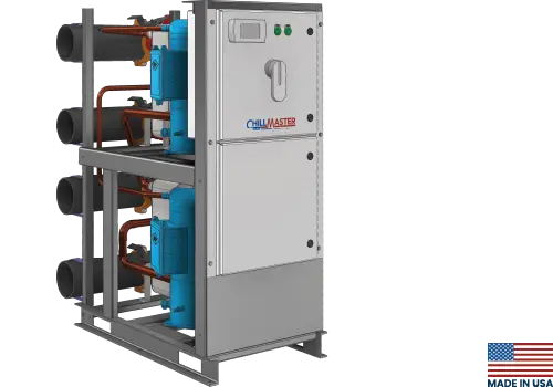 Render Image of ChillMaster® New York Slim Modular Chiller with 'Made In USA' label